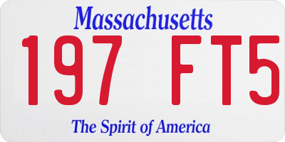 MA license plate 197FT5