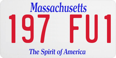 MA license plate 197FU1