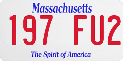 MA license plate 197FU2