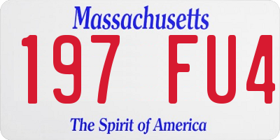 MA license plate 197FU4