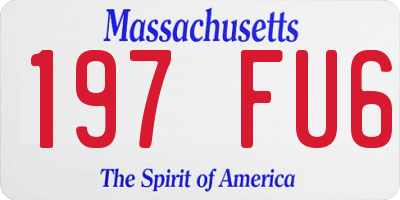 MA license plate 197FU6