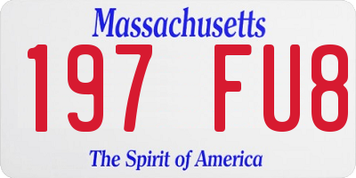 MA license plate 197FU8
