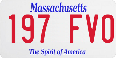 MA license plate 197FV0