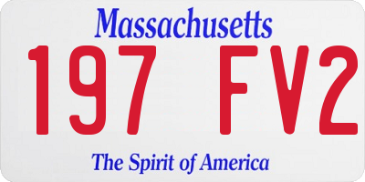 MA license plate 197FV2