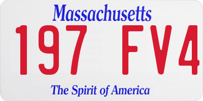 MA license plate 197FV4