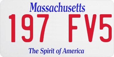 MA license plate 197FV5