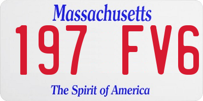 MA license plate 197FV6