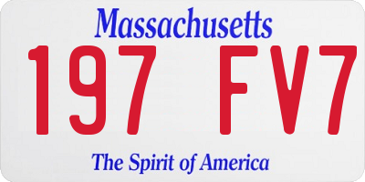 MA license plate 197FV7