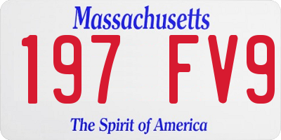 MA license plate 197FV9