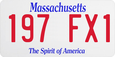 MA license plate 197FX1