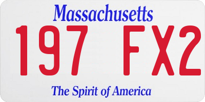 MA license plate 197FX2