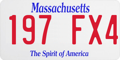 MA license plate 197FX4