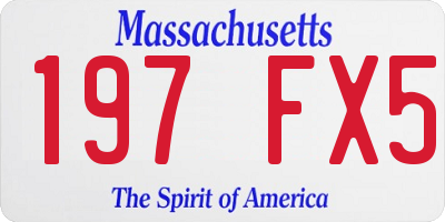 MA license plate 197FX5