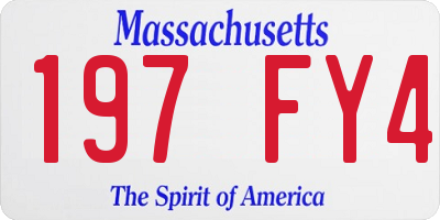 MA license plate 197FY4