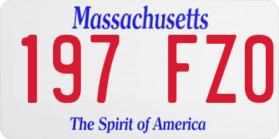 MA license plate 197FZ0