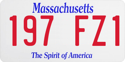 MA license plate 197FZ1