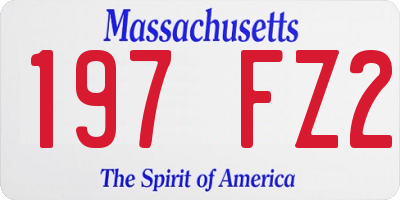 MA license plate 197FZ2