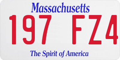 MA license plate 197FZ4