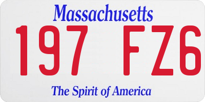 MA license plate 197FZ6