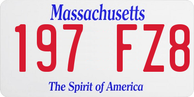 MA license plate 197FZ8