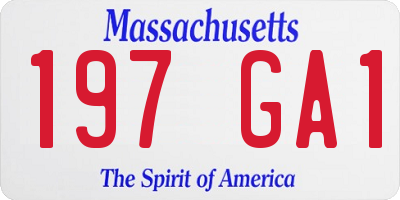 MA license plate 197GA1