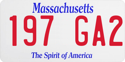 MA license plate 197GA2