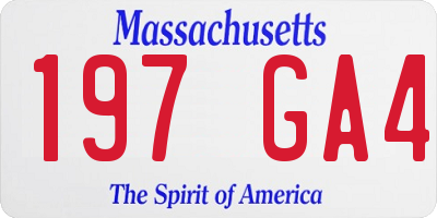 MA license plate 197GA4