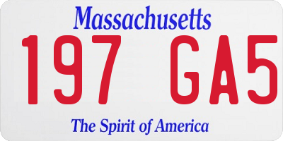 MA license plate 197GA5
