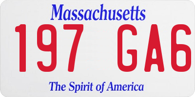 MA license plate 197GA6