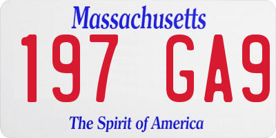 MA license plate 197GA9