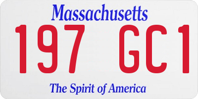 MA license plate 197GC1