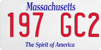 MA license plate 197GC2