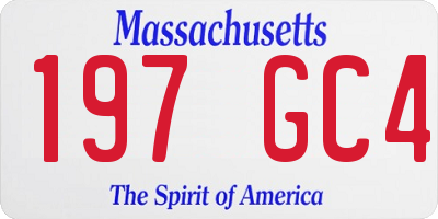 MA license plate 197GC4