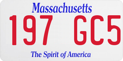 MA license plate 197GC5