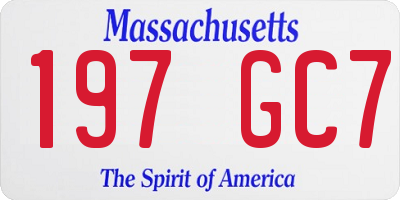 MA license plate 197GC7