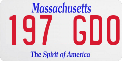 MA license plate 197GD0
