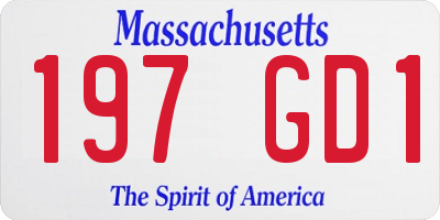MA license plate 197GD1