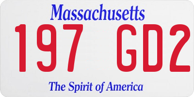 MA license plate 197GD2