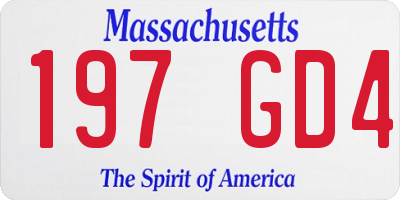 MA license plate 197GD4