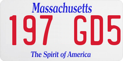 MA license plate 197GD5