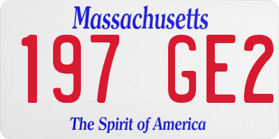 MA license plate 197GE2