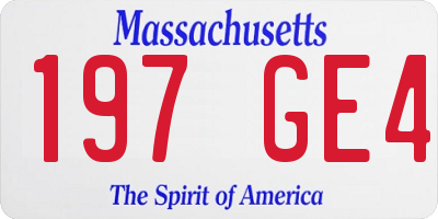 MA license plate 197GE4