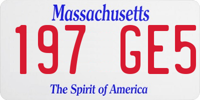MA license plate 197GE5