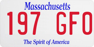 MA license plate 197GF0