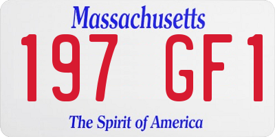 MA license plate 197GF1