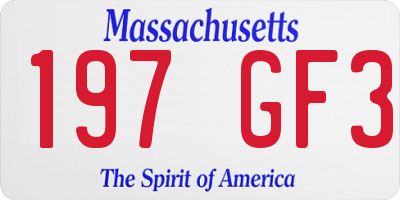 MA license plate 197GF3