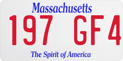MA license plate 197GF4