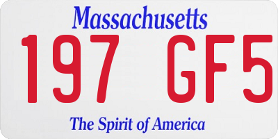 MA license plate 197GF5