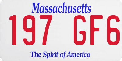 MA license plate 197GF6
