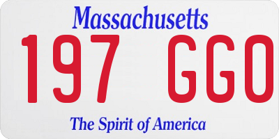 MA license plate 197GG0